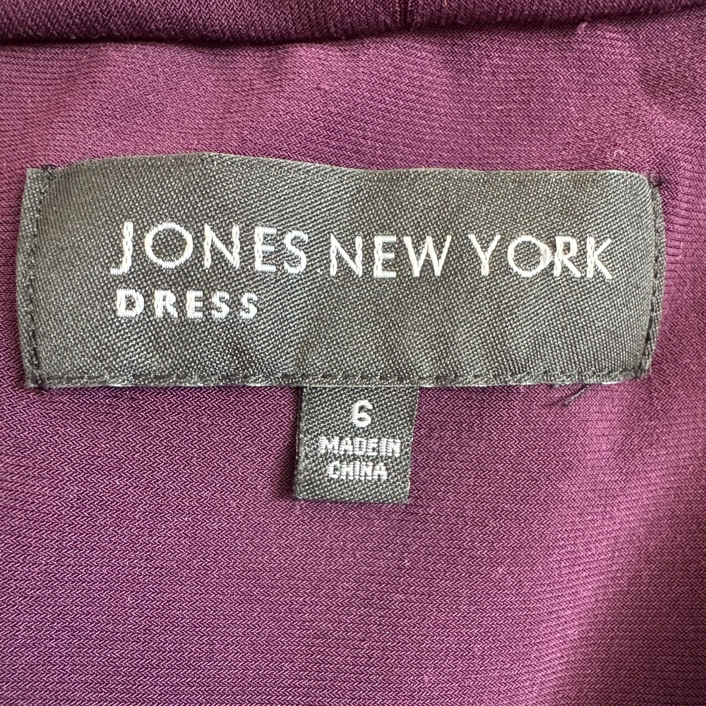 Jones New York Shaping Faux Wrap Knee Length Dress Purple Eggplant Size 6 - Picture 5 of 7